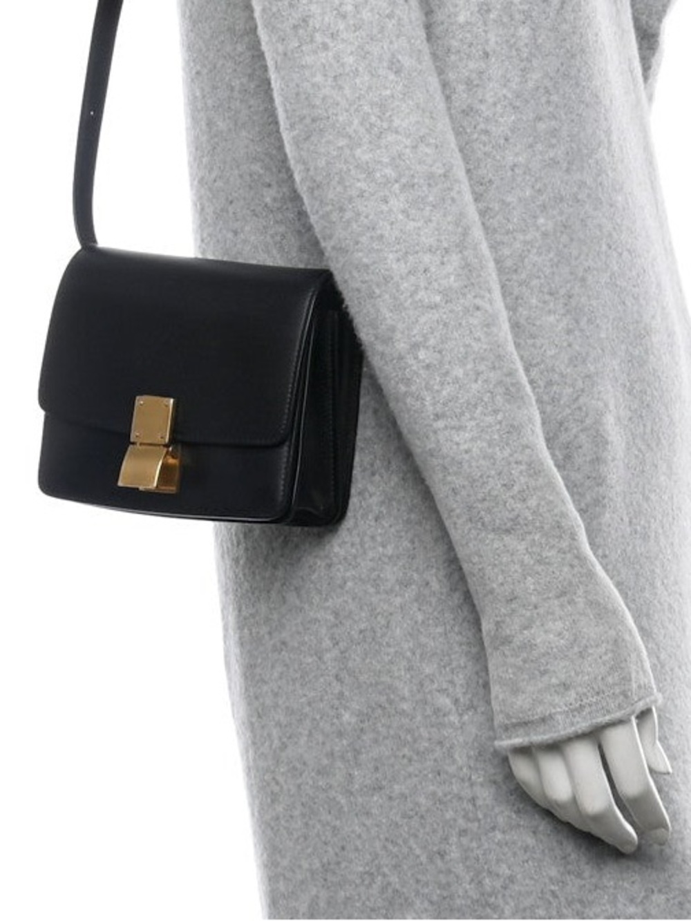 Celine Small Classic Box Bag Black Calfskin Gold Hardware Crossbody
